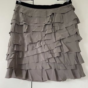 CLUB MONACO Gray Silk Ruffled Skirt Color Gray Size 8 NWOT